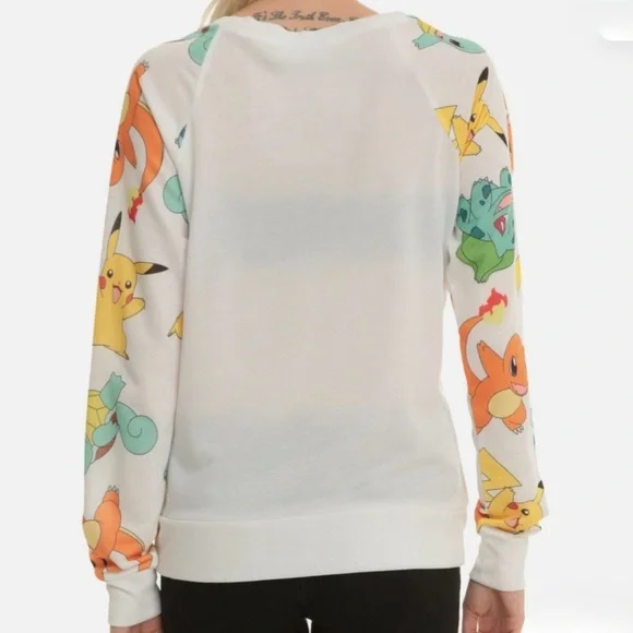 New POKEMON LONG SLEEVE TOP W/ POKEMON SQUIRTLE BULBASAUR CHARMANDER - Picture 2 of 3